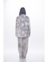 Γυναικεία Fleece Πυζάμα KOYOTE ΚΓ5226 με πατιλέτα και print "χιονονιφάδες" ΓΚΡΙ